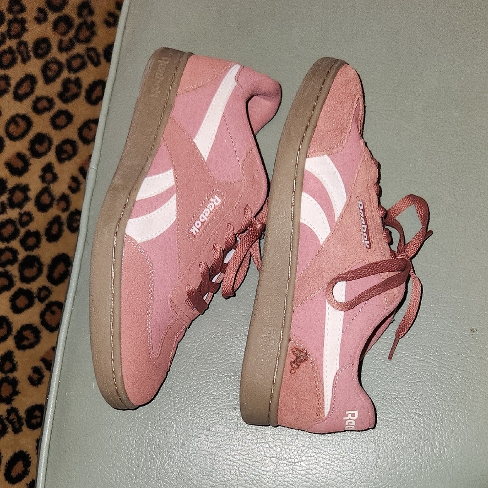 Reebok Rose Suede Sneakers with White Stripes - Picture 4 of 12